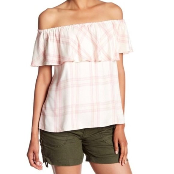 Anthropologie Tops - Sanctuary Pink Plaid Ruffle Top Missa Anthro Boho